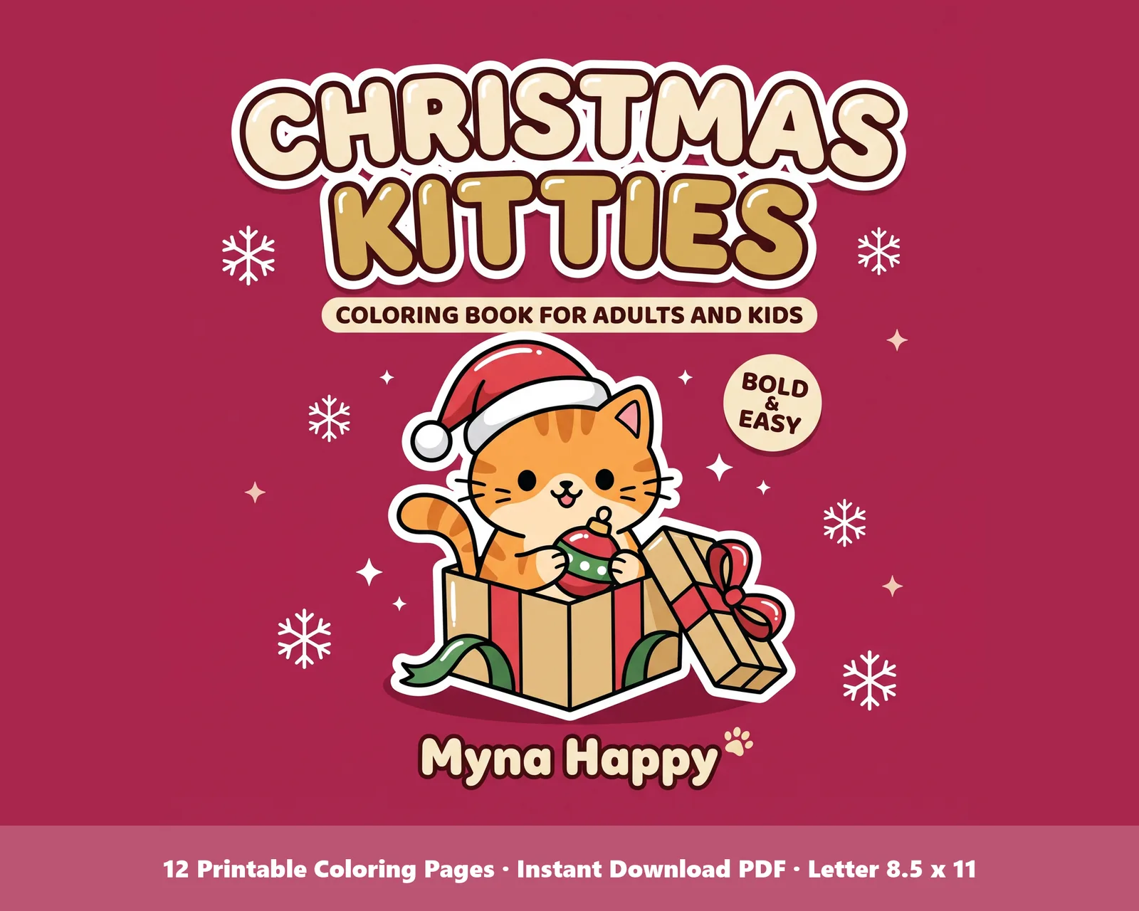 Christmas Kitties: Coloring Book for Adults and Kids