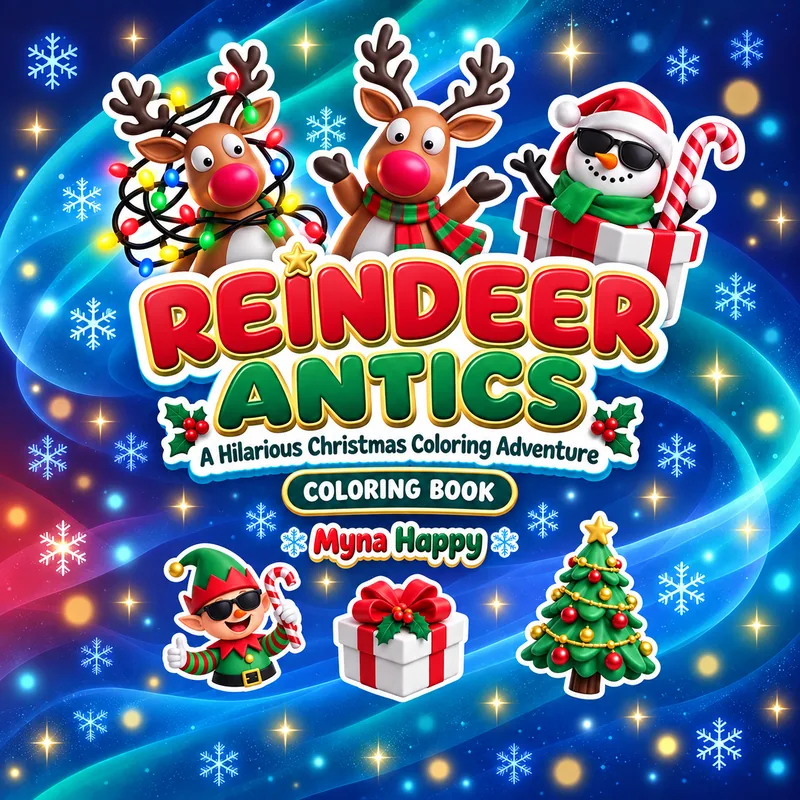 Reindeer Antics: A Hilarious Christmas Coloring Adventure